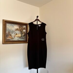 CALVIN KLEIN Black Mini Dress with Logo Detail